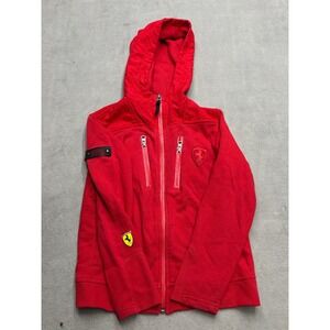 Ferrari Scuderia Boys Full Zip Hoodie Red Official Supplier Logo size 7